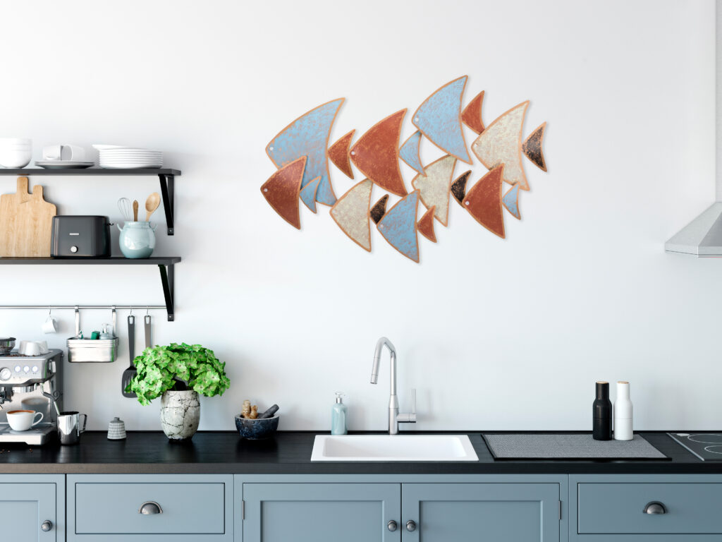 Metall Wandskulptur Fische von KunstLoft