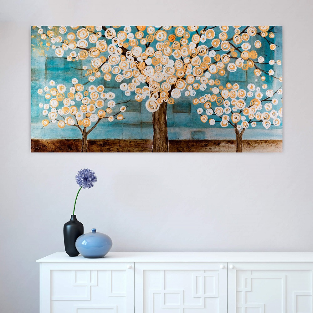 Acrylbild mit Blüten