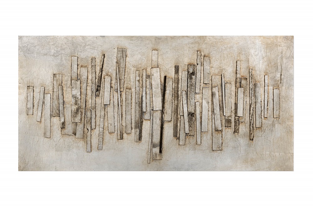 abstraktes Holz-Wandbild in 3D