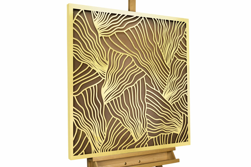 Metallwandbild Metallbild Gold Abstrakt