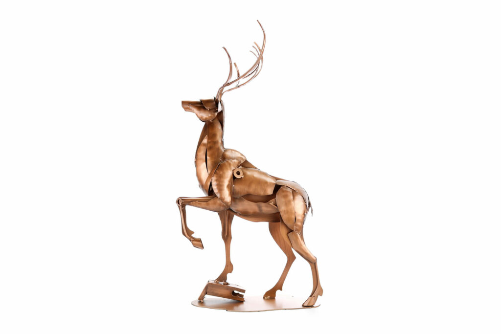 Skulptur Metall Hirsch Bronze