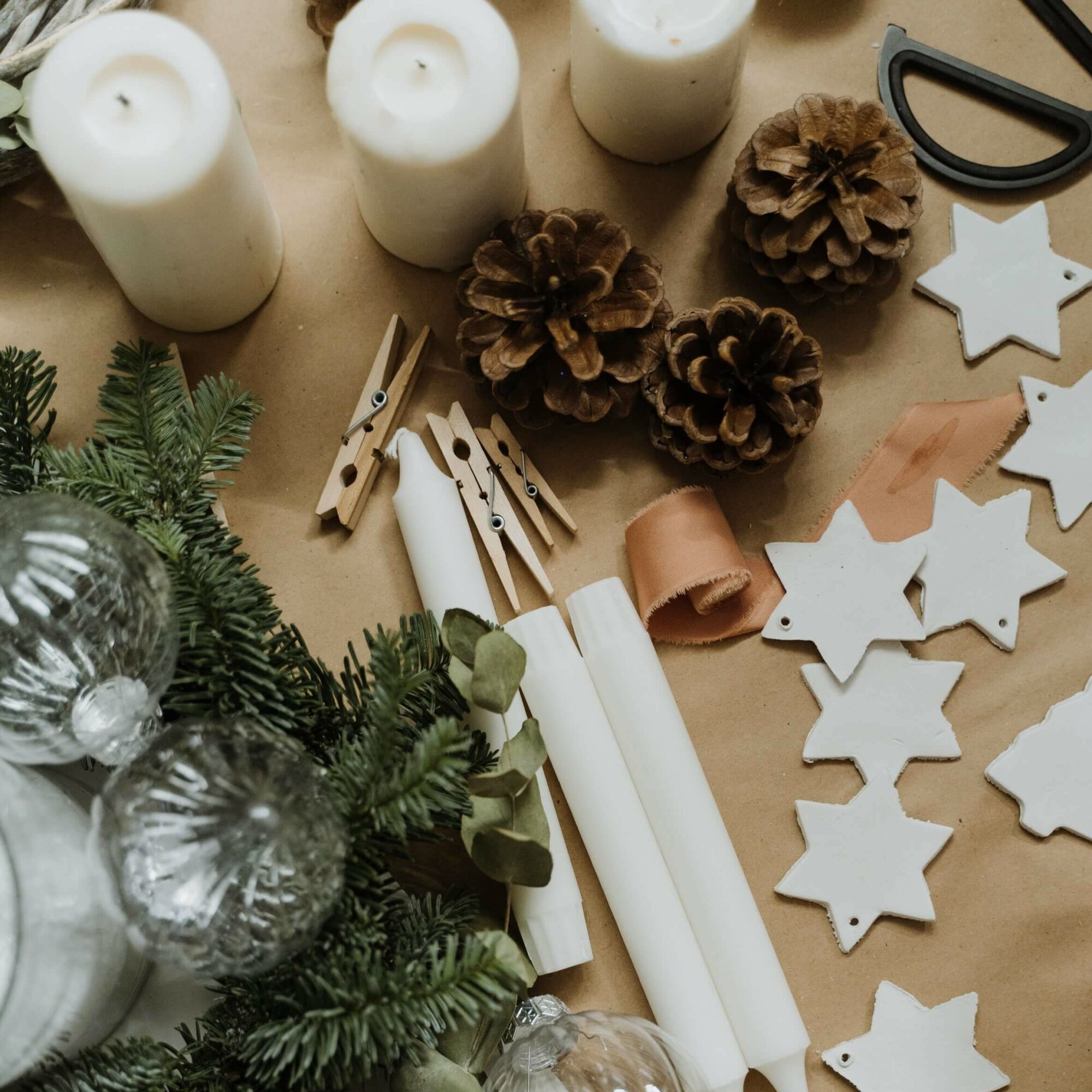 Weihnachten Winter Deko Basteln Kerzen Sterne
