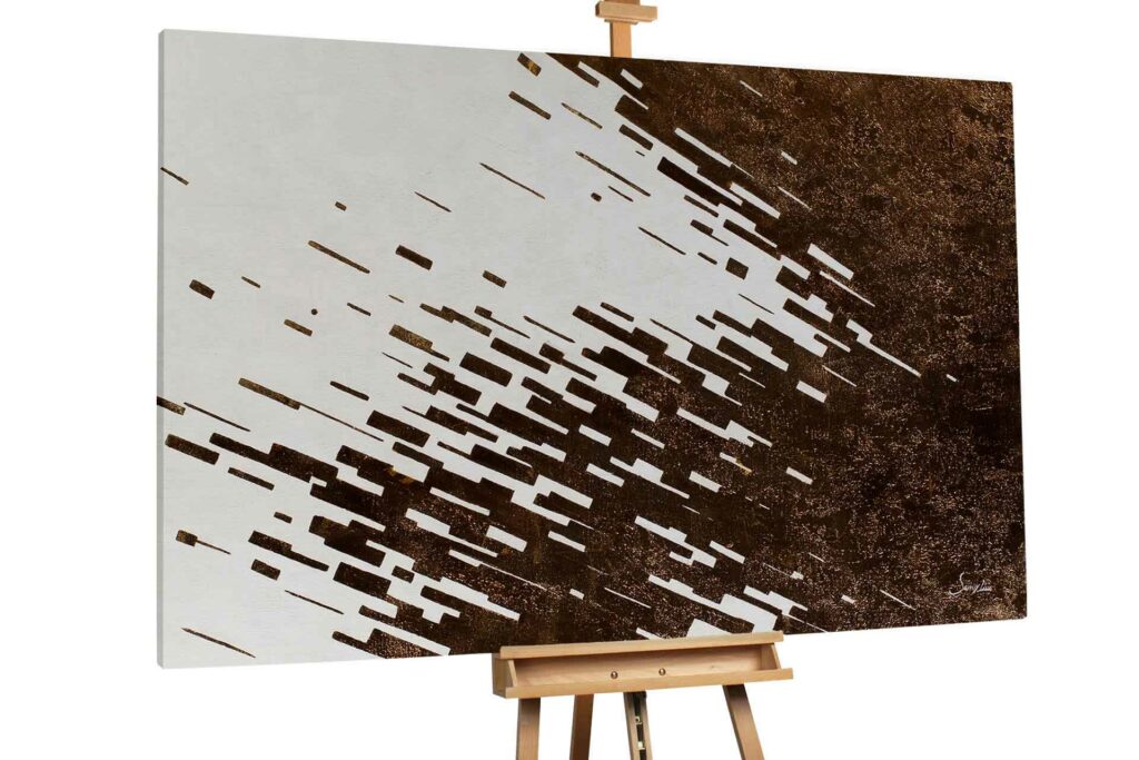 XXL Öl Gemälde 'Golden Allure' | Handgemaltes Unikat 180x120cm