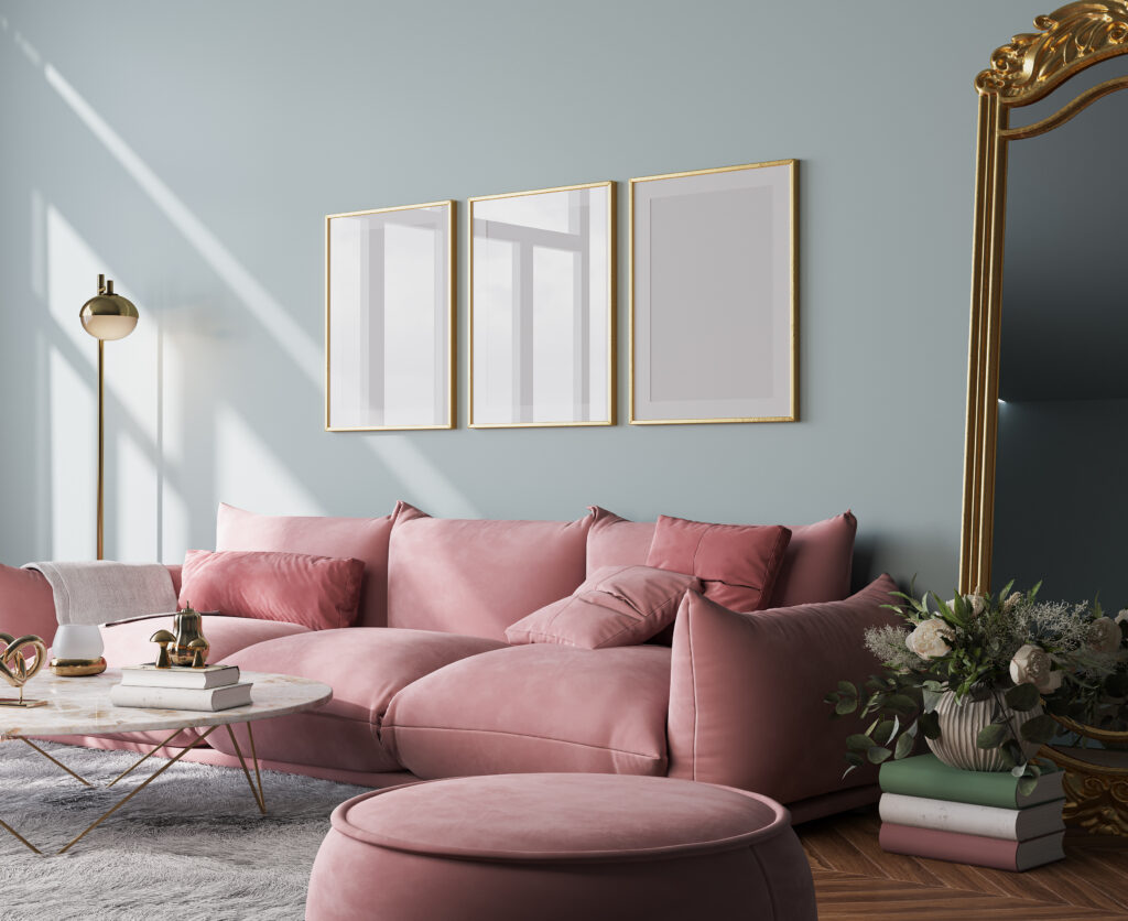 Golddekore mit Rosa
