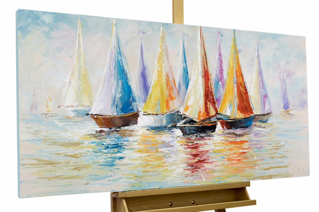 Handgemaltes Gemälde Rainbow Regatta