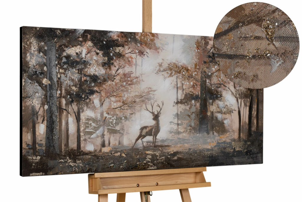 Handgemaltes Gemälde Stag in the Brume