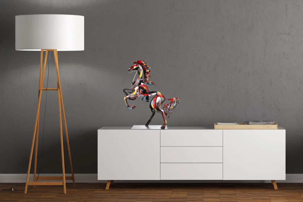 horse sculpture living room