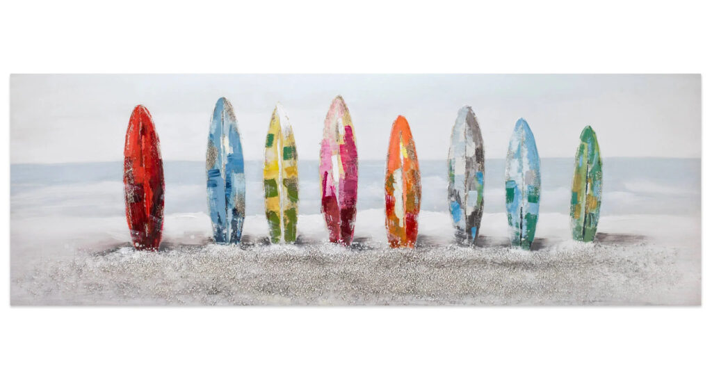 Strand Surfen Gemälde Bunt handgemalt