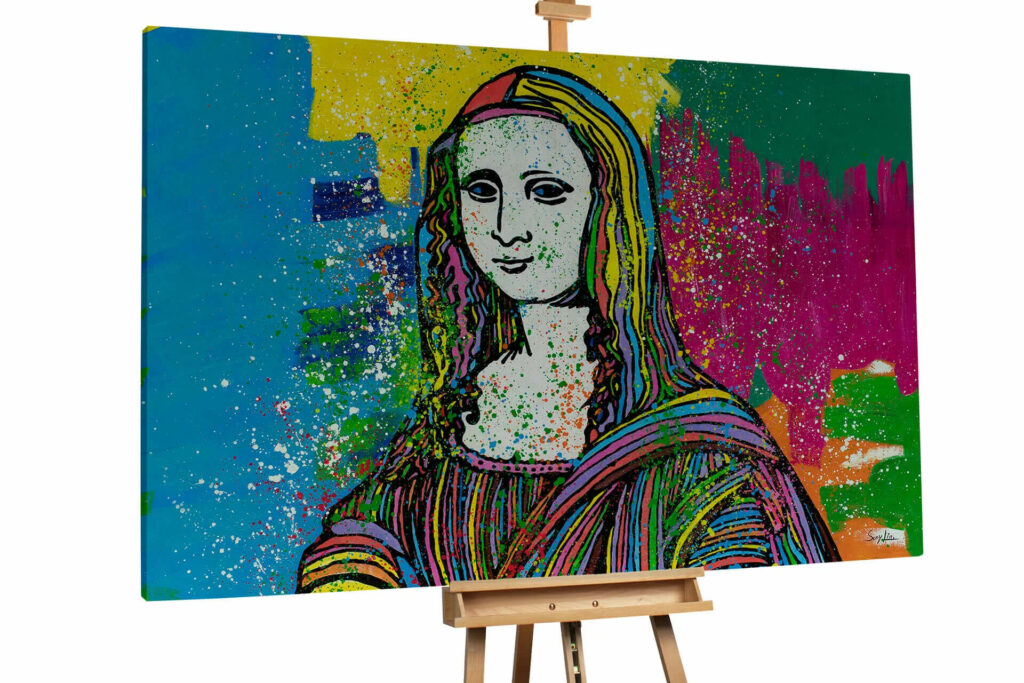 Mona Lisa modern handgemalt Gemälde Bunt