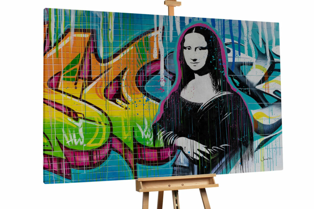 Mona Lisa handgemalt Gemälde Graffiti Modern