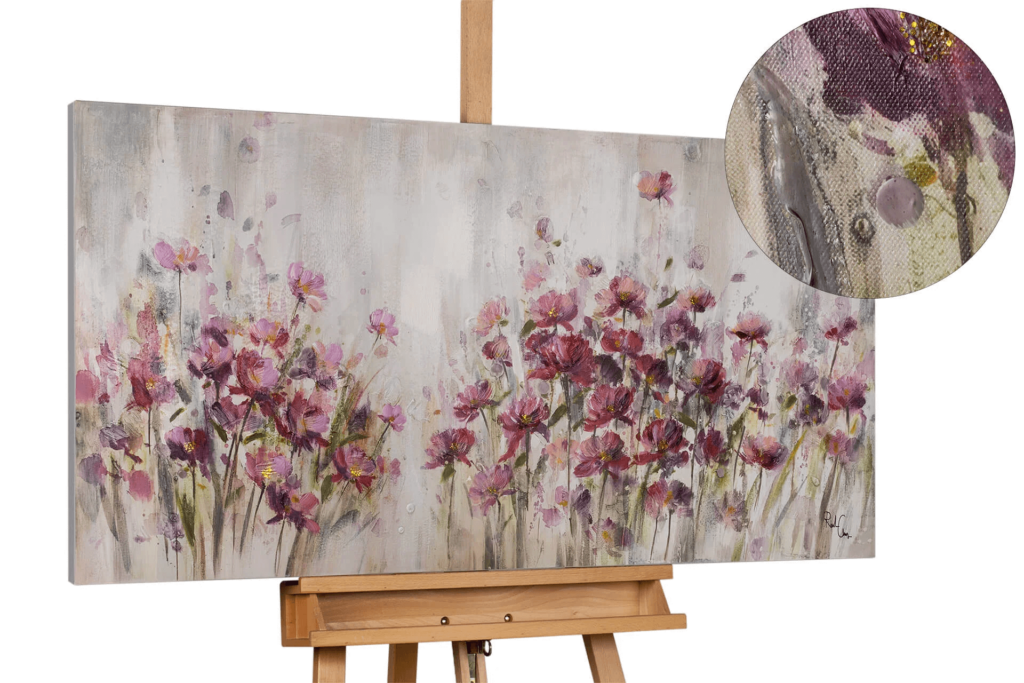 Handgemaltes Gemälde 'Lilac Reverie' Acrylbild Blumen Natur Sommer