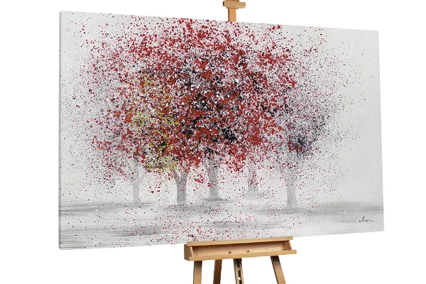 Ein roter Herbstbaum Ölgemälde