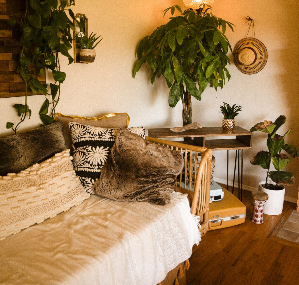 gemütliches Wohnzimmer mit Pflanzen