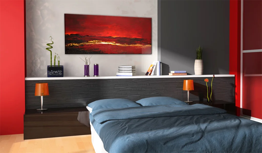 acryl lack rot ozean im schlafzimmer