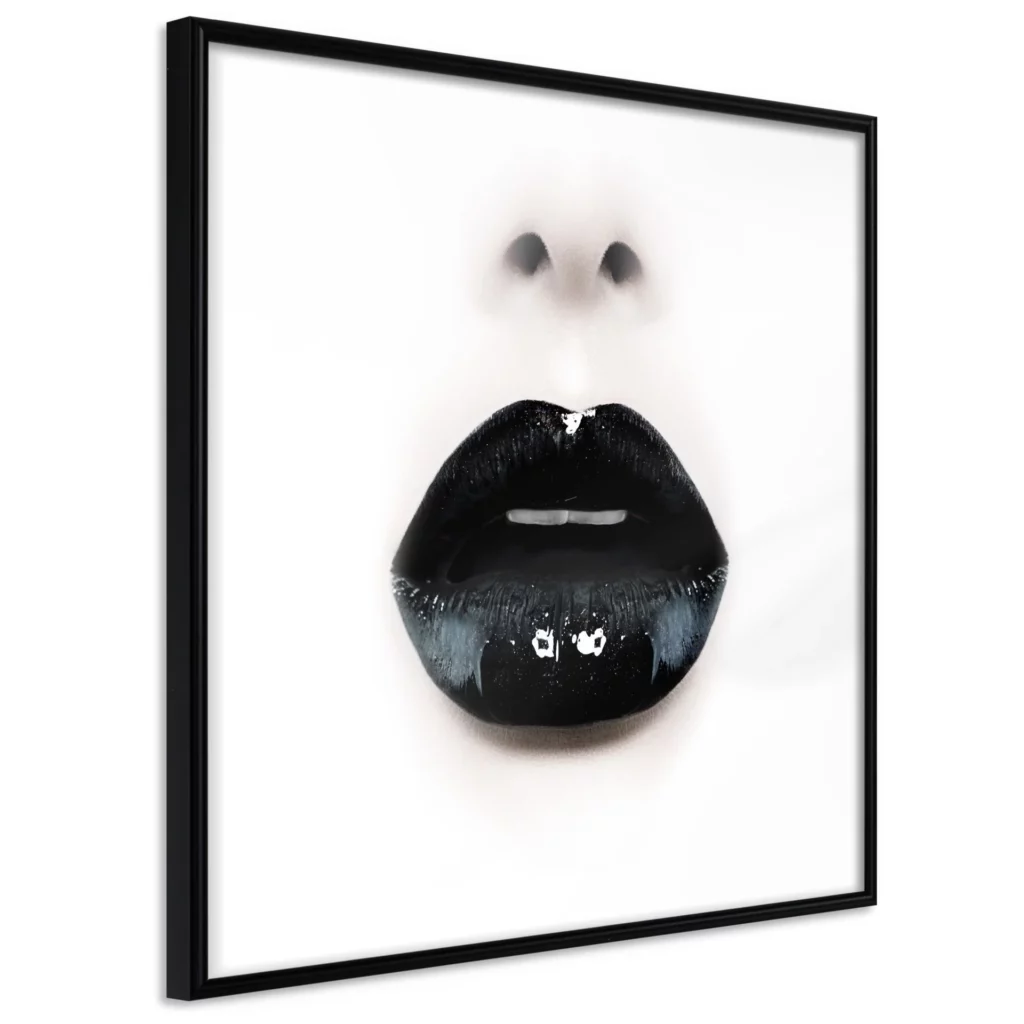 poster schwarzer lippenstift quadrat