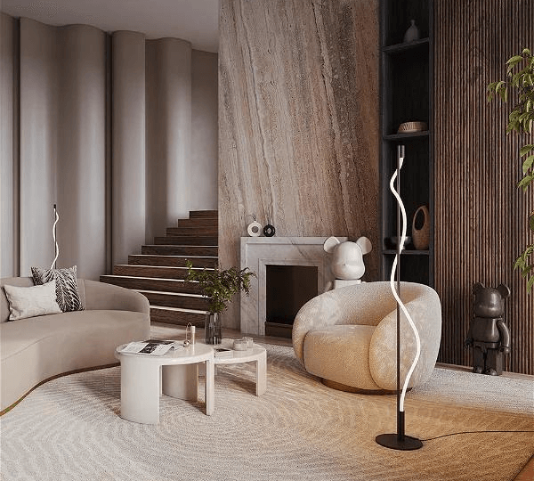 Eine moderne Stehleuchte Design Stehlampe 'Tau'