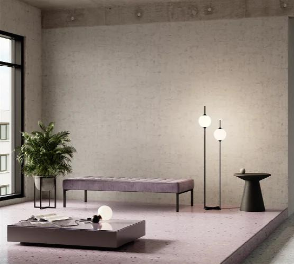 Minimalistische Stehleuchte Design Stehlampe 'The Sixth Sense' im Wohnbereich