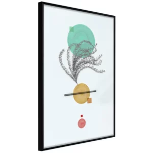 ein minimalistisches Poster mit gelber und grüner Farbe