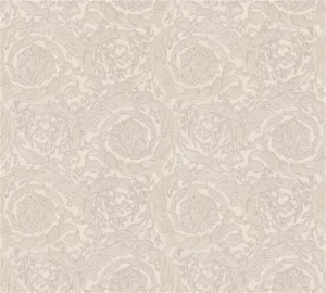 Eine Blättertapete ranken sich über eine glänzende Oberfläche