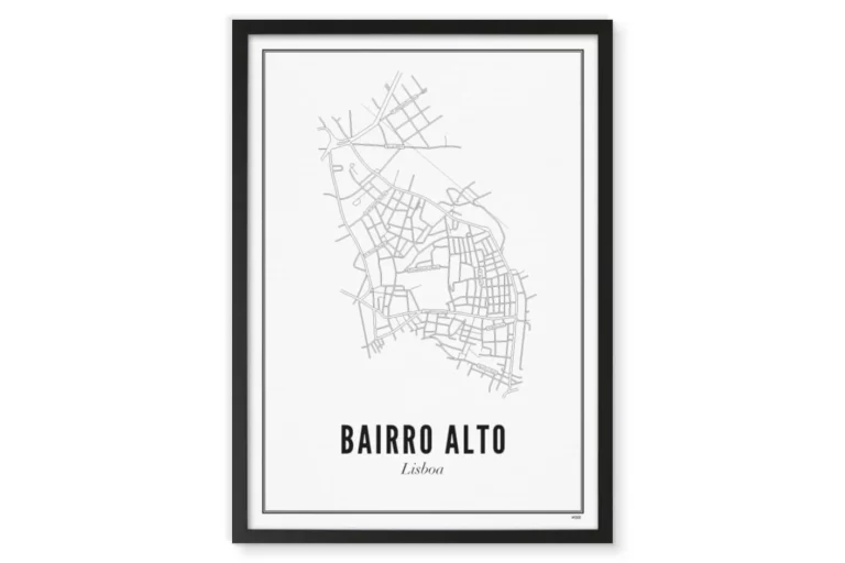 kartenposter gerahmt deep in bairro alto lisbon