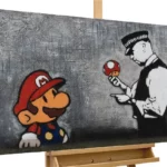 Handgemaltes Gemälde 'Banksy's Police Control'