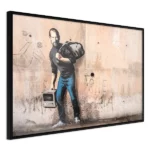 Ein Mann, der einen Sack mit Tüchern in seiner Tasche trägt, Kunstwerk