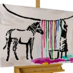 Handgemaltes Gemälde 'Banksy's Laundry Day'