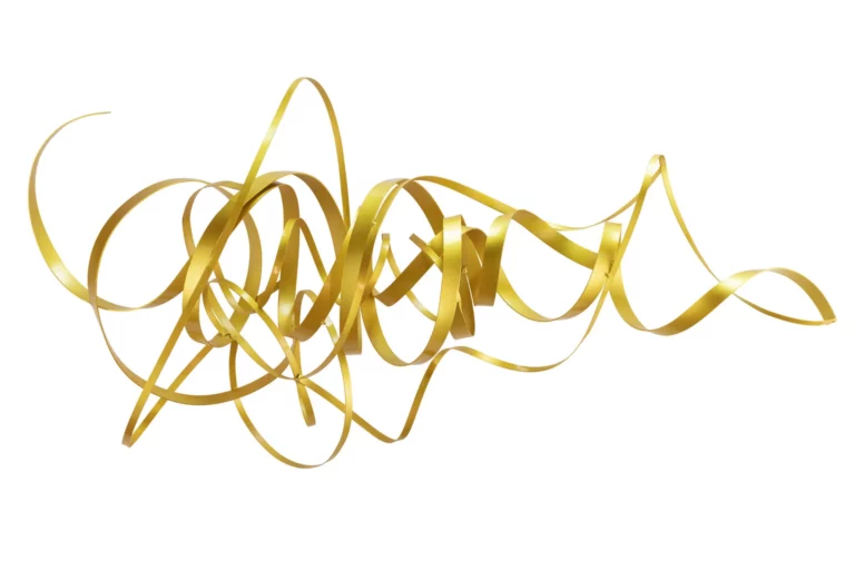 metall wandskulptur golden braid