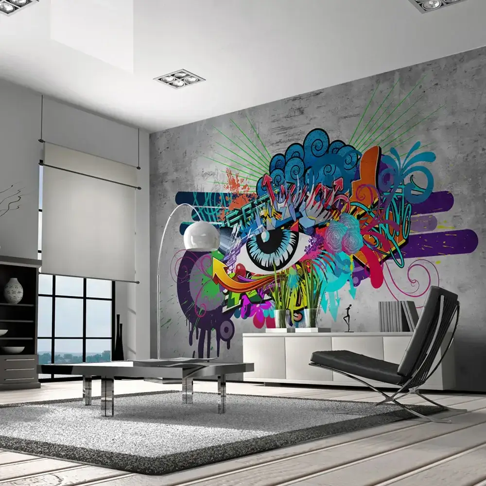 wandtapete graffiti eye