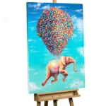elephant-balloon-flying-colourful-air-modern-acrylic-painting