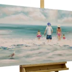 family-happiness-children-love-water-blue-modern-acrylic-painting-oil-picture