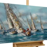 ships-boats-blue-white-acrylic-canvas-paintings-modern-art