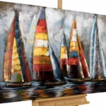 kl02444-segelschiffe-boote-meer-bunt-modern-acryl-gemaelde-oel-bild-kunst-kunstloft-collage-metall-holz-01