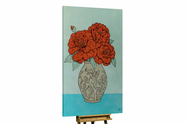 XXL Öl Gemälde 'Vivid Blossoms' Handgemaltes Unikat 120x180cm