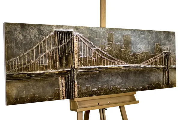 Holzbild 3D 'Le Pont d'Or'
