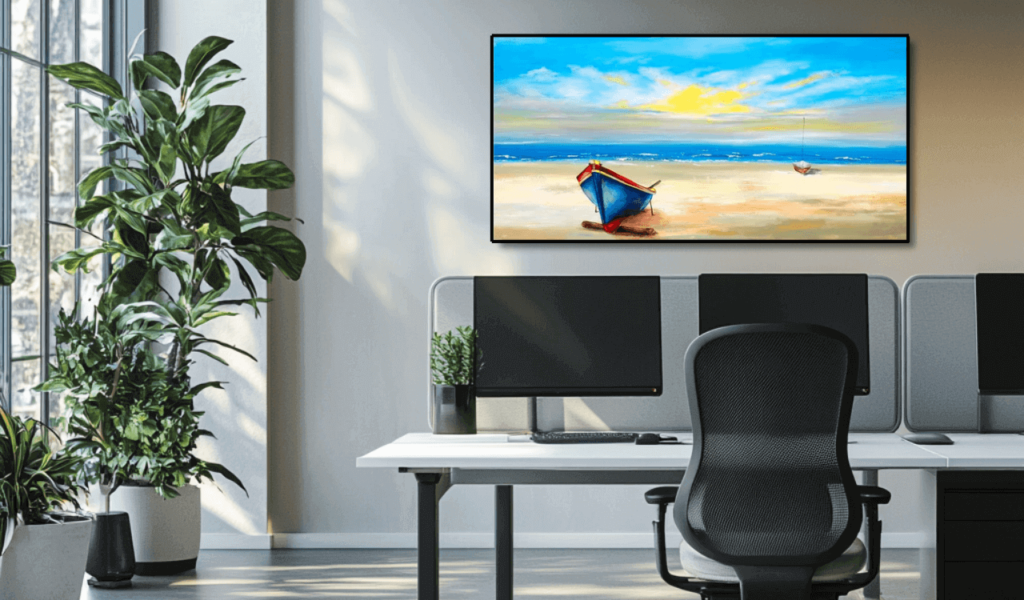 Kunstdruck auf Leinwand 'Verlassener Hafen'