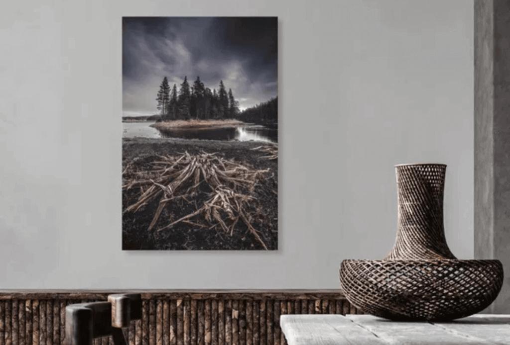 Kunstdruck auf Leinwand 'Wooded Island Vertical'