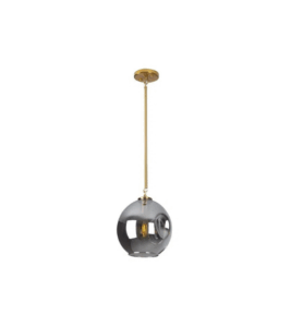 Moderne Pendelleuchte mit Rauchglas-Kugel – elegantes Design
