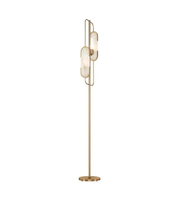 Goldene Stehlampe mit rundem Design – luxuriöse moderne Beleuchtung