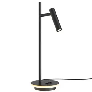 Schlanke schwarze LED-Tischlampe mit verstellbarem Kopf – modernes Arbeitslicht