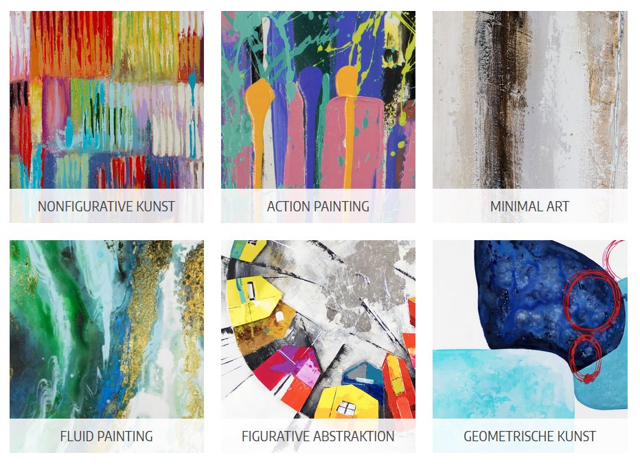 Sortiment an abstrakter Kunst bei KunstLoft