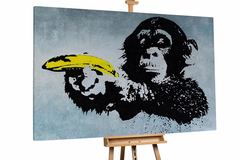 berühmtes Graffiti von Banksy als Ölgemälde