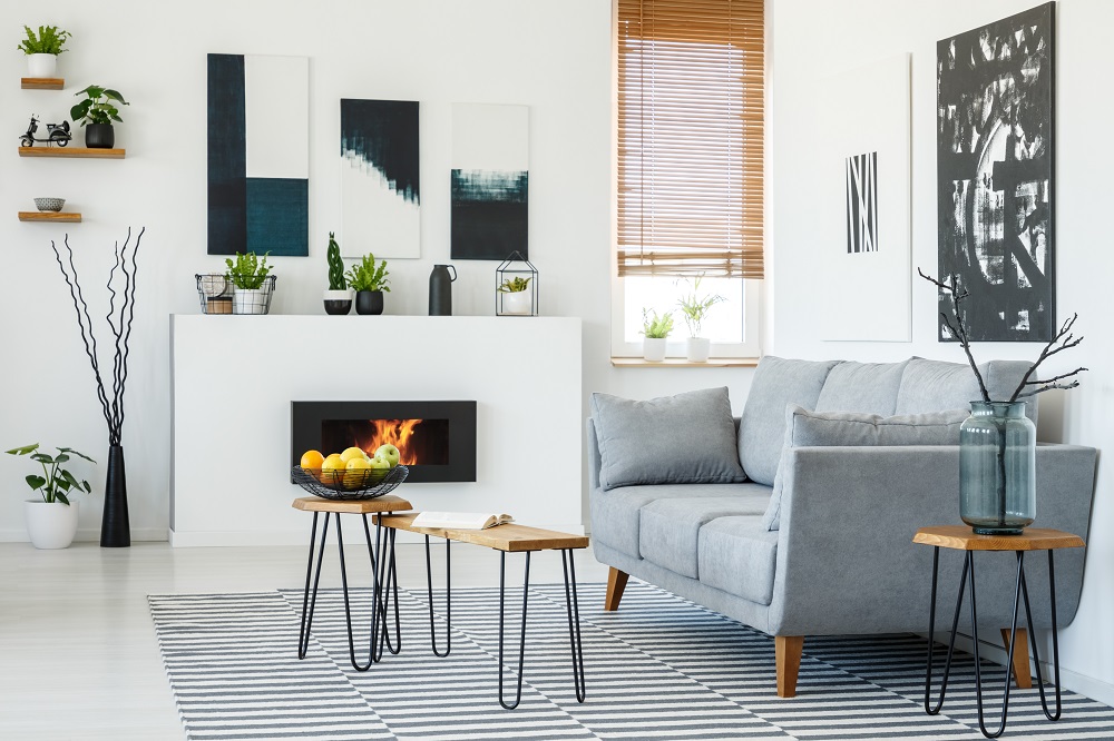 Ideen für Bilder über Sofa und Kamin