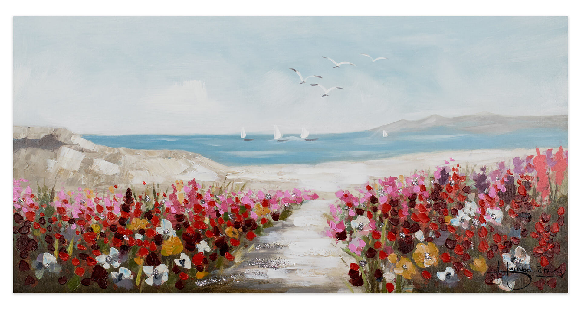 Acryl Gemälde 'Jardin de Playa' Landschaft