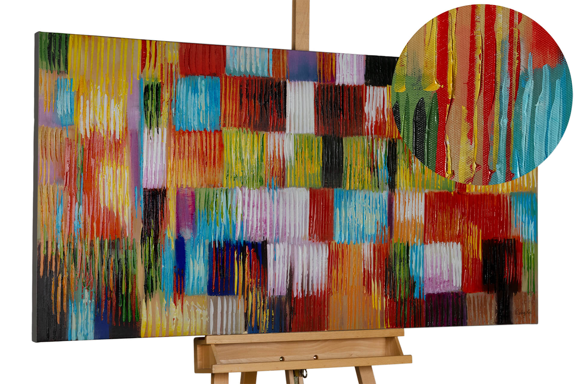 Acrylic painting abstract squares