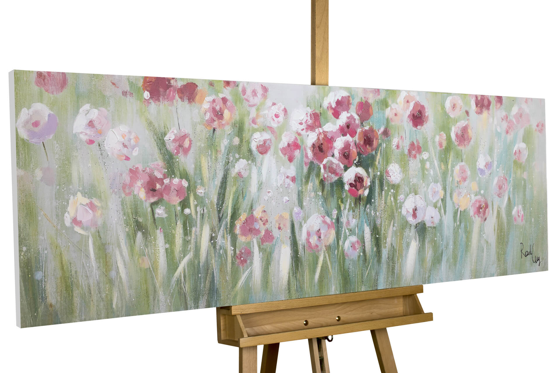 Handgemaltes Gemälde 'Unberührte Natur' 150x50cm