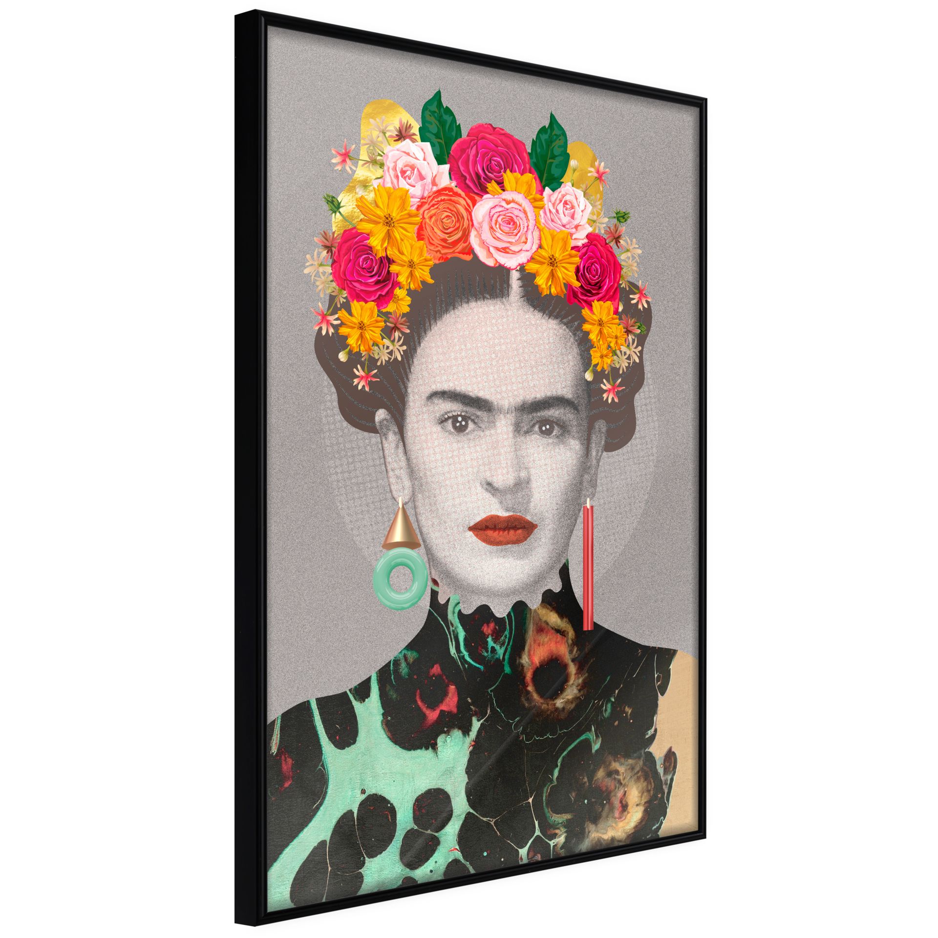 Poster Frida Kahlo Bunt Blumen