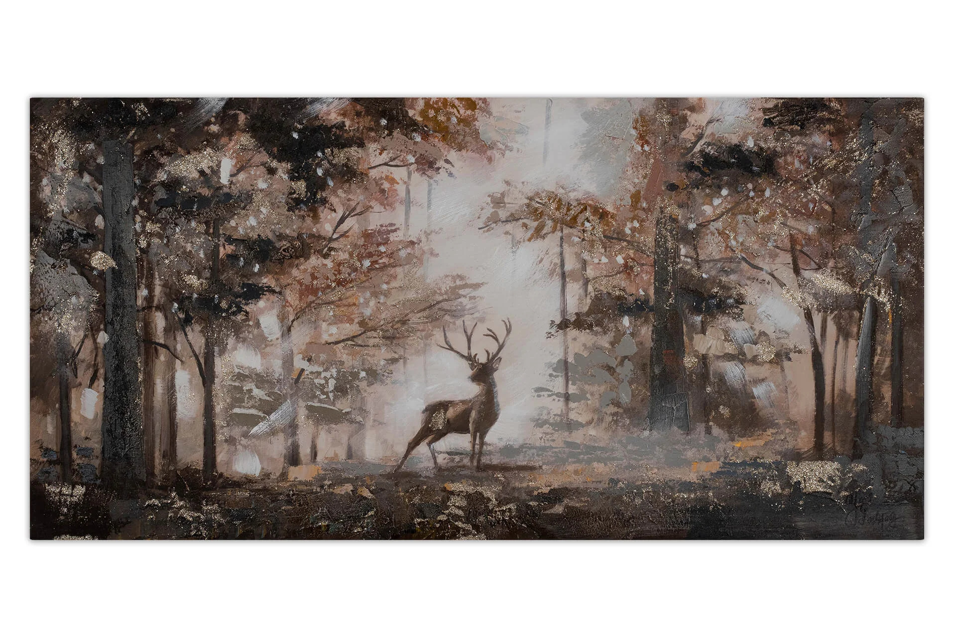 Hirsch Wald Gemälde handgemalt