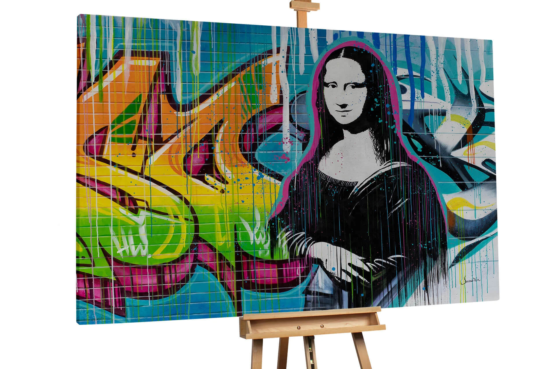 Mona Lisa handgemalt Gemälde Graffiti Modern