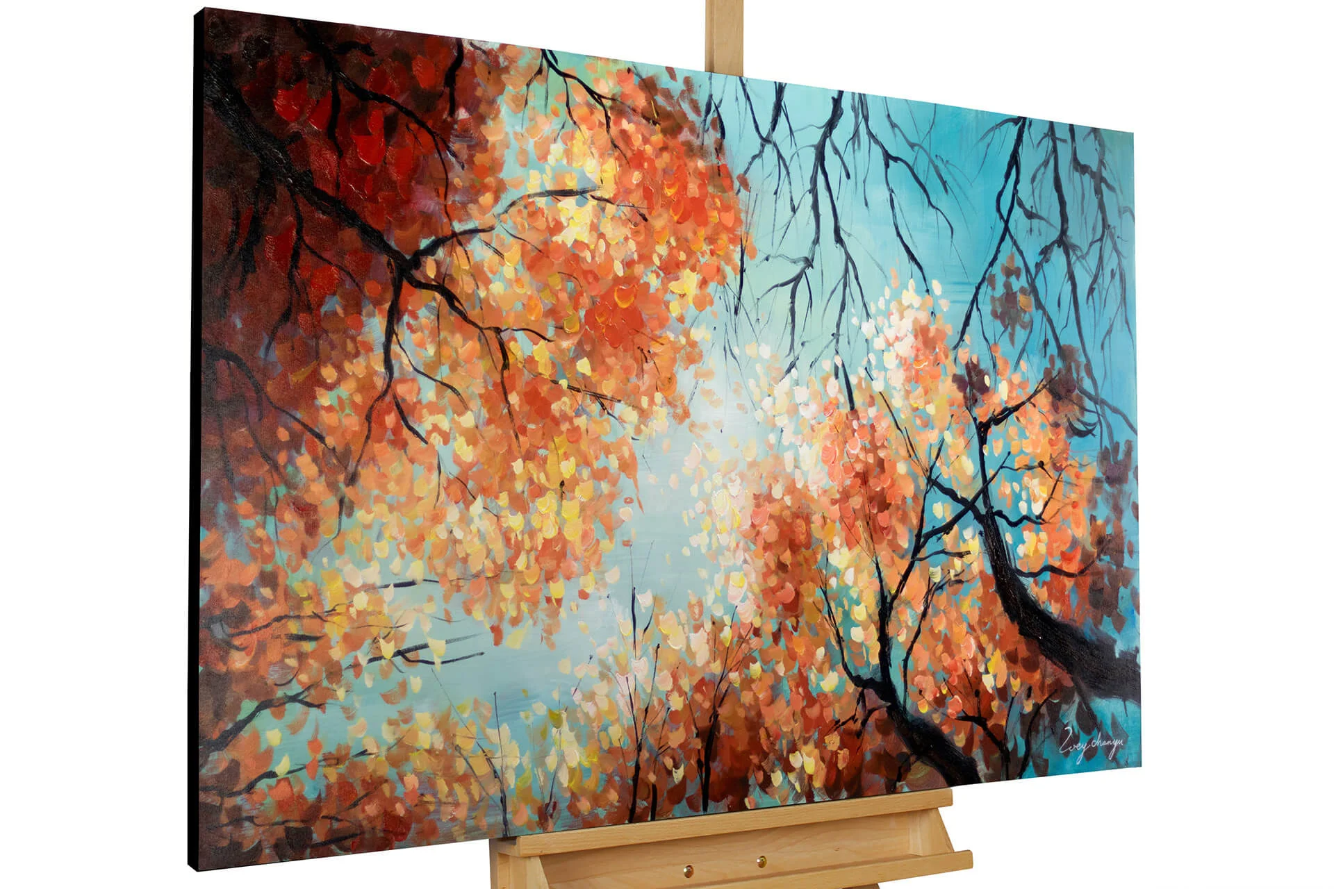 acryl gemaelde tanz der baumkronen